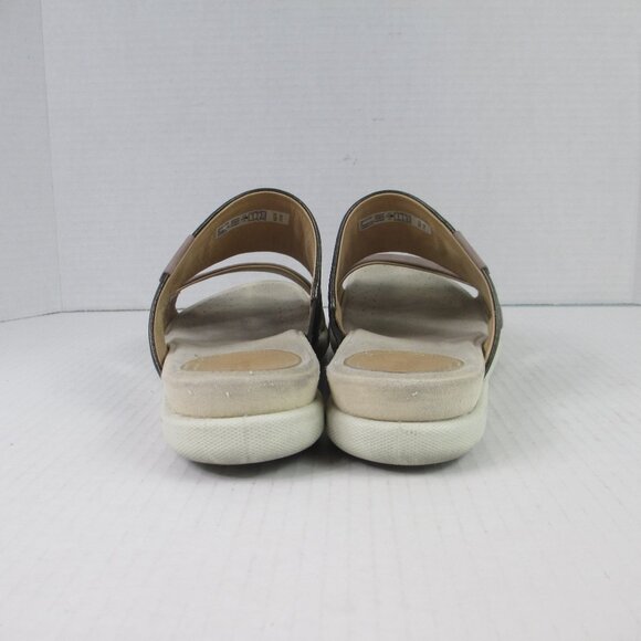 ECCO DAMARA II Slide Leather Flats Sandal Licorice/Deep Taupe 10 US/41 EU - Picture 5 of 9